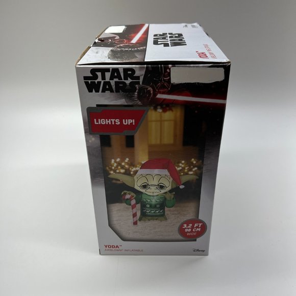 Gemmy Airblown Inflatable Star Wars Yoda Candy Cane LED Light Up 3.2 Feet Tall - Picture 4 of 7